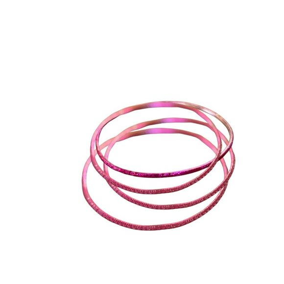 Unbranded Jewelry - Set Of 4 Thin Glitter Pink Bangle Bracelets